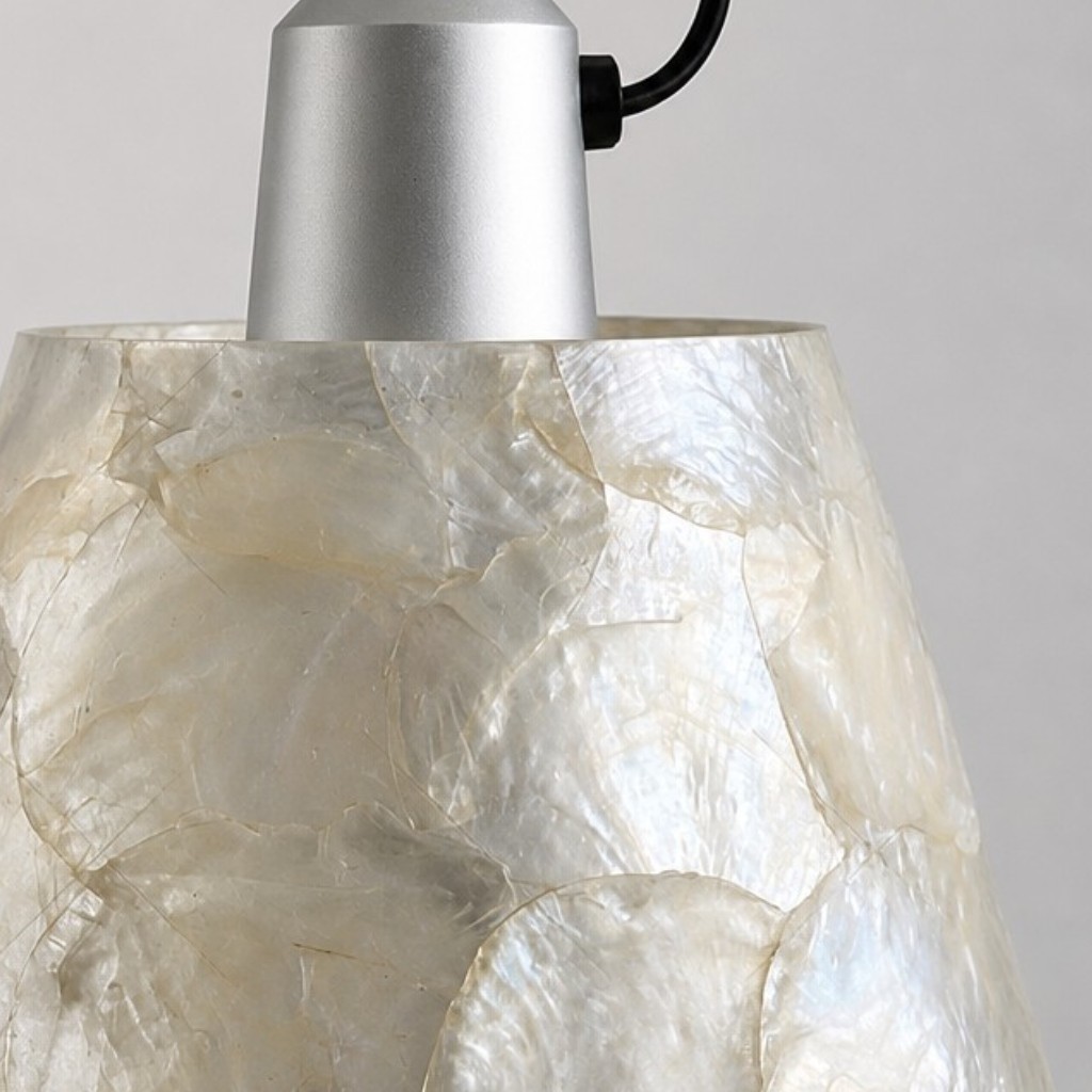 Lunavera Moderne Wandlamp met Verstelbare Arm en Kap van Capizschelp of Stof HL3542