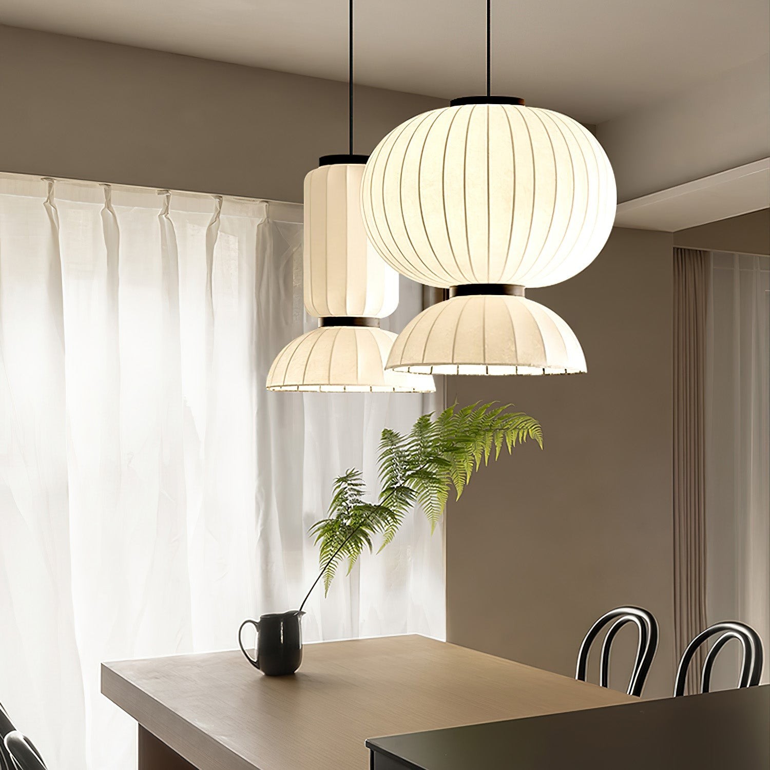Moerbei Zijden Lantaarn Hanglamp HL680