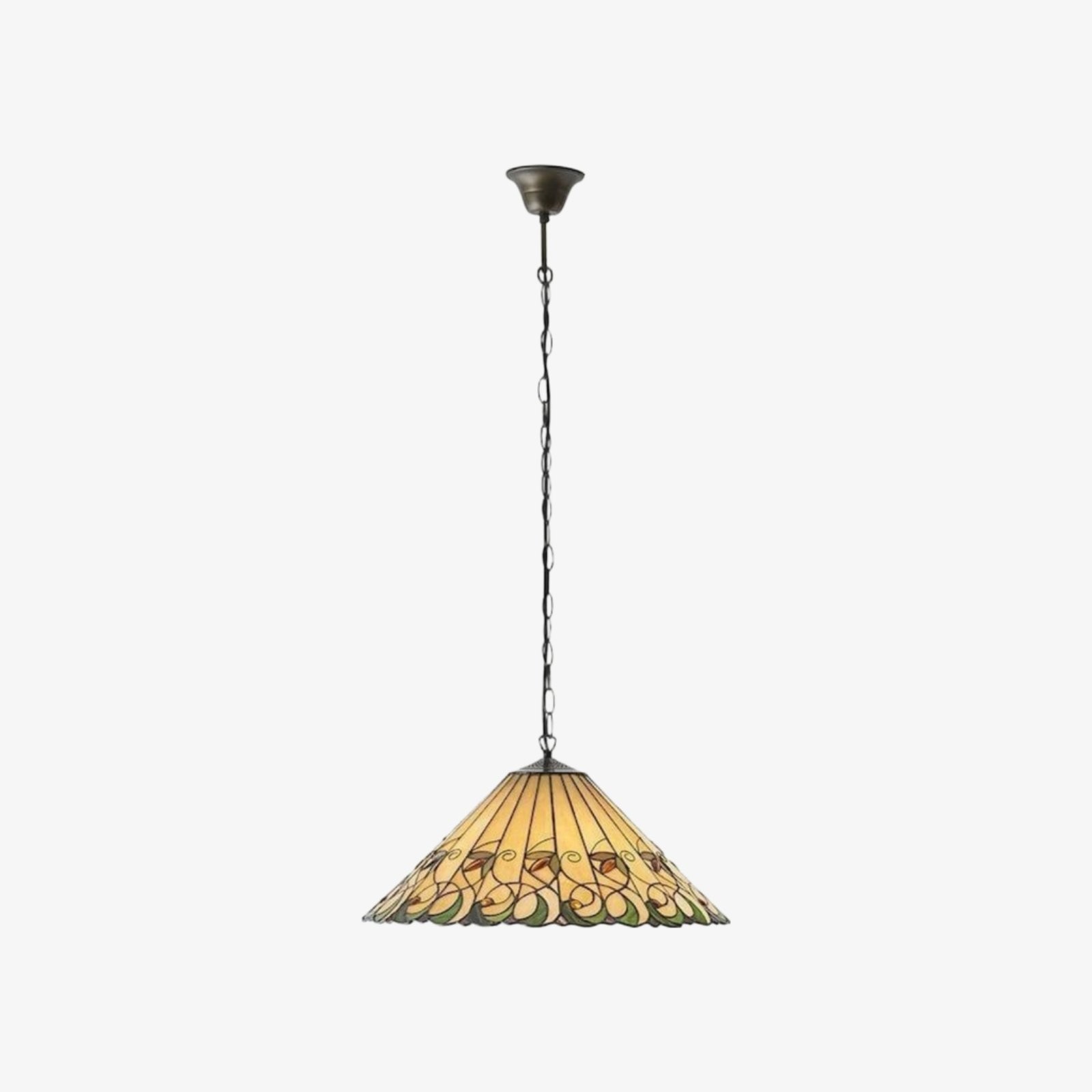 TF Jamelia Vintage Plafondlamp met bloemenmotief en glas-in-loodkoepel voor eetkamers HL2253