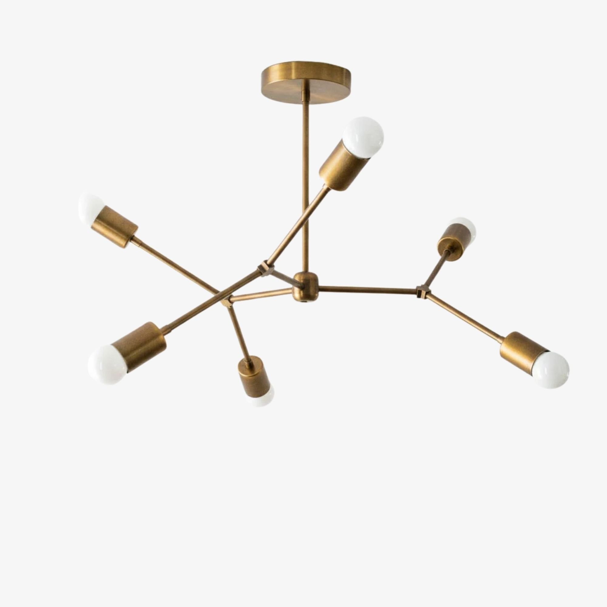 Mobilux Line Industriële Geometrische Kroonluchter - Chroomnikkel Plafondlamp HL1670