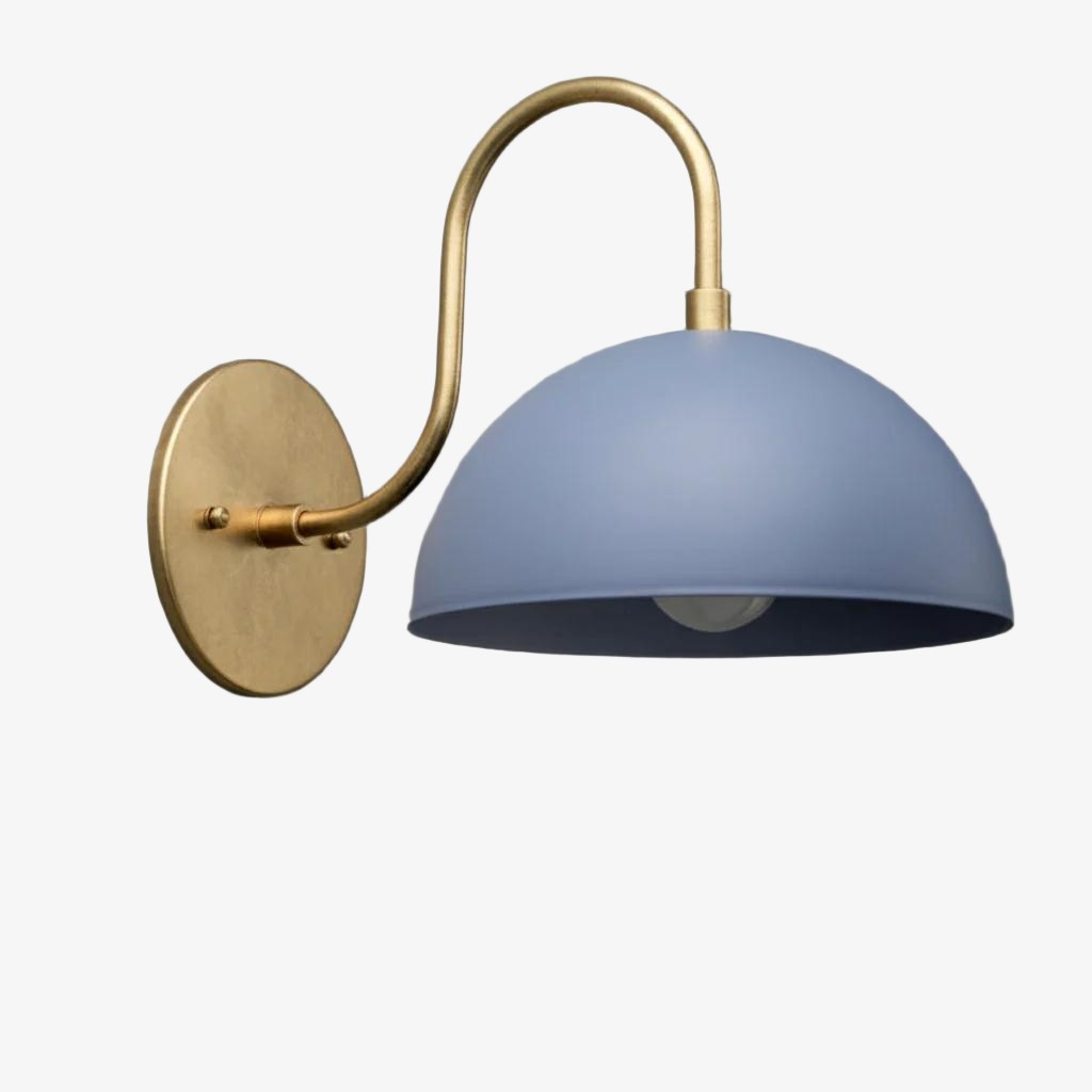 Curva Metalen Industriële Wandlamp - Gebogen Messing Arm - Gehamerde Koepellamp HL1770