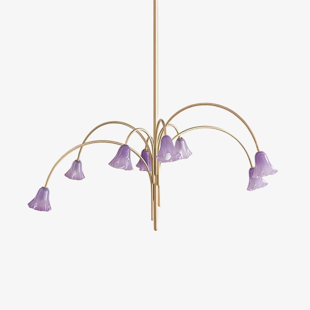 Bellina moderne romantische kroonluchter - botanisch lelie-ontwerp met glazen bloemen HL1642