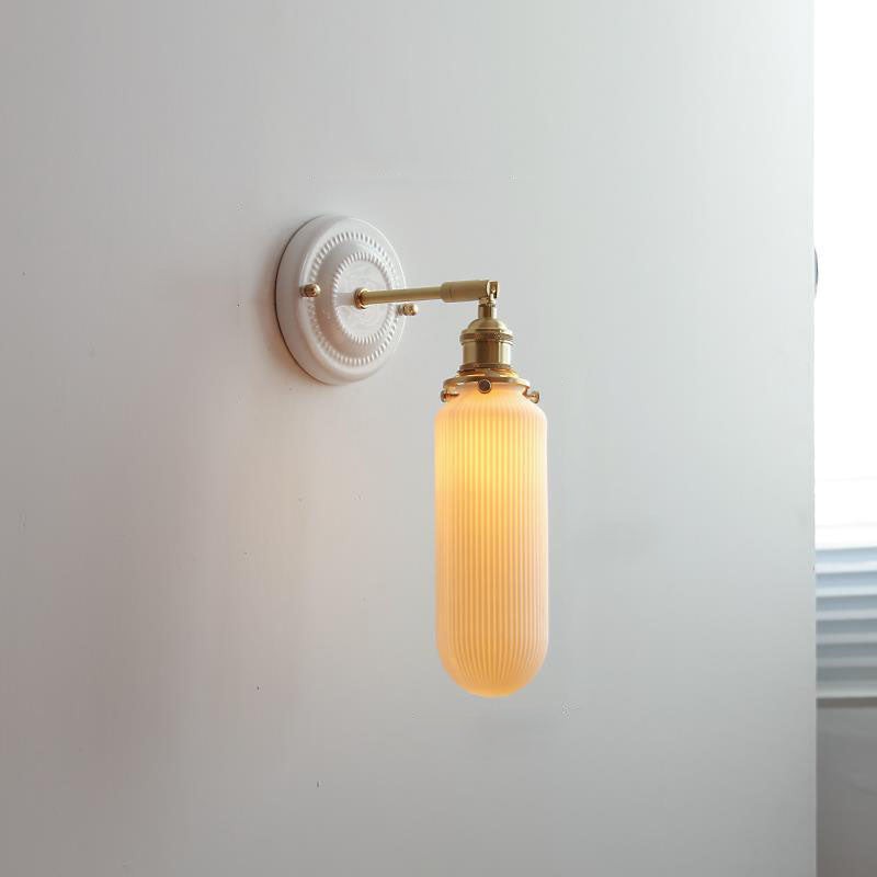 Vintage Japanse keramische messing wandlamp met 1 lamp HL1400