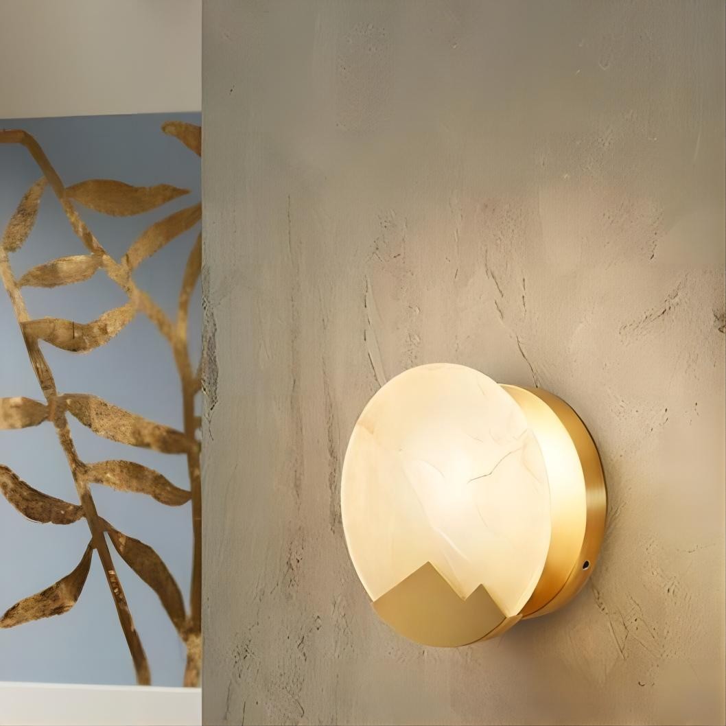 Zuiver Koper Marmeren Maan Wandlamp HL57