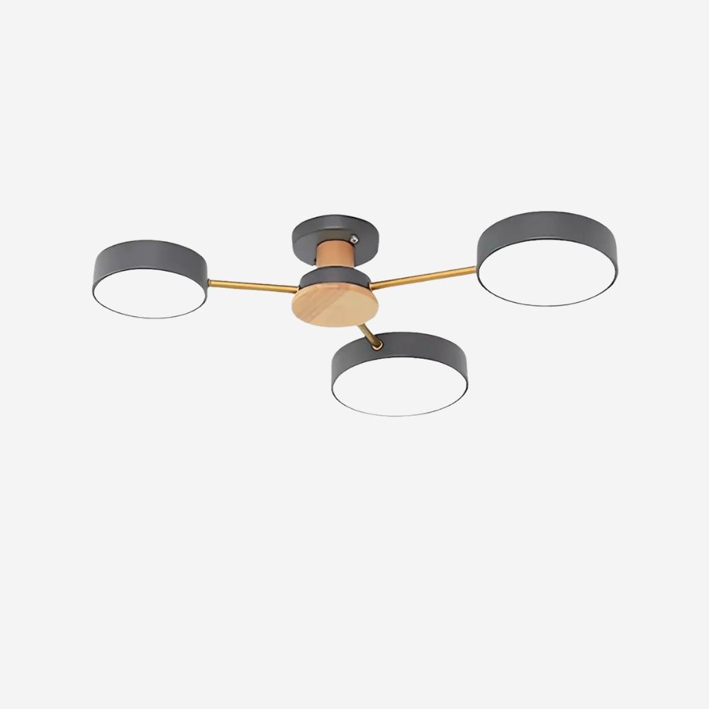 Moderne plafondlamp met takkenschijf - LED-lamp van hout voor eetkamer HL1345