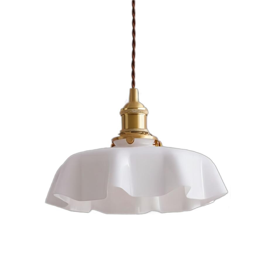 Retro Glazen Bloem Crème Hanglamp HL183