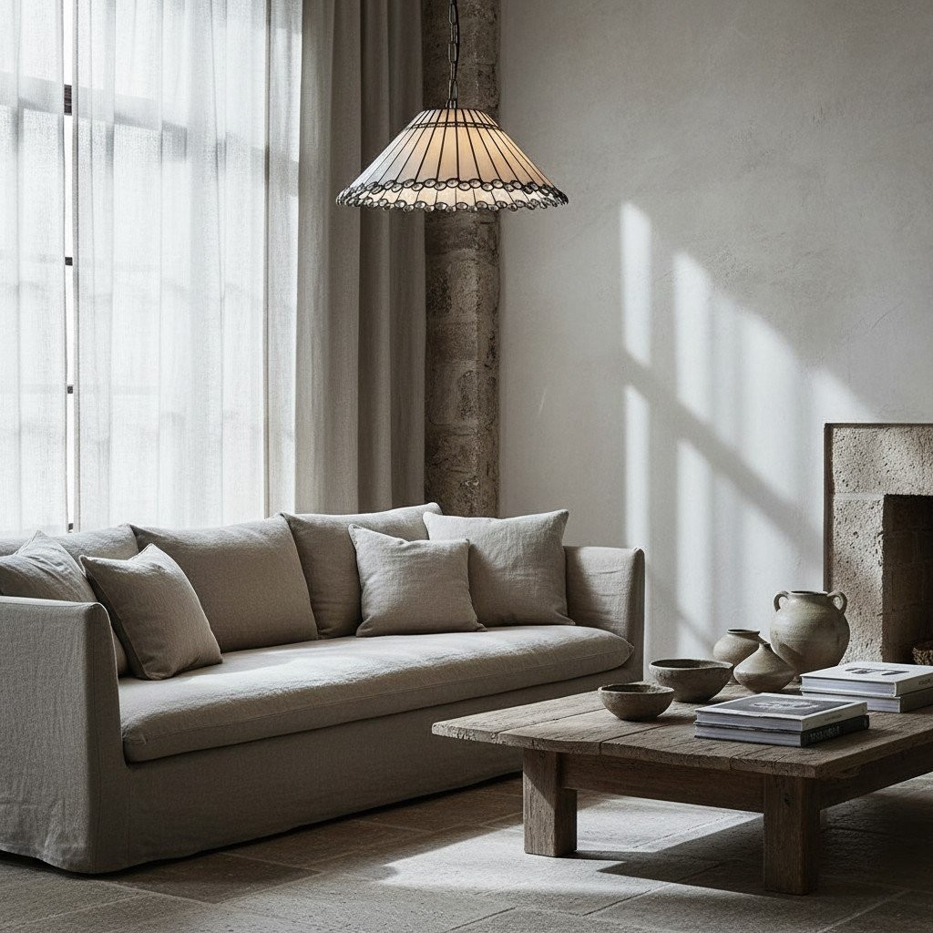 TF Allanton Art Deco Hanglamp - Elegante glazen plafondlamp voor woonkamer en eetkamer HL2047