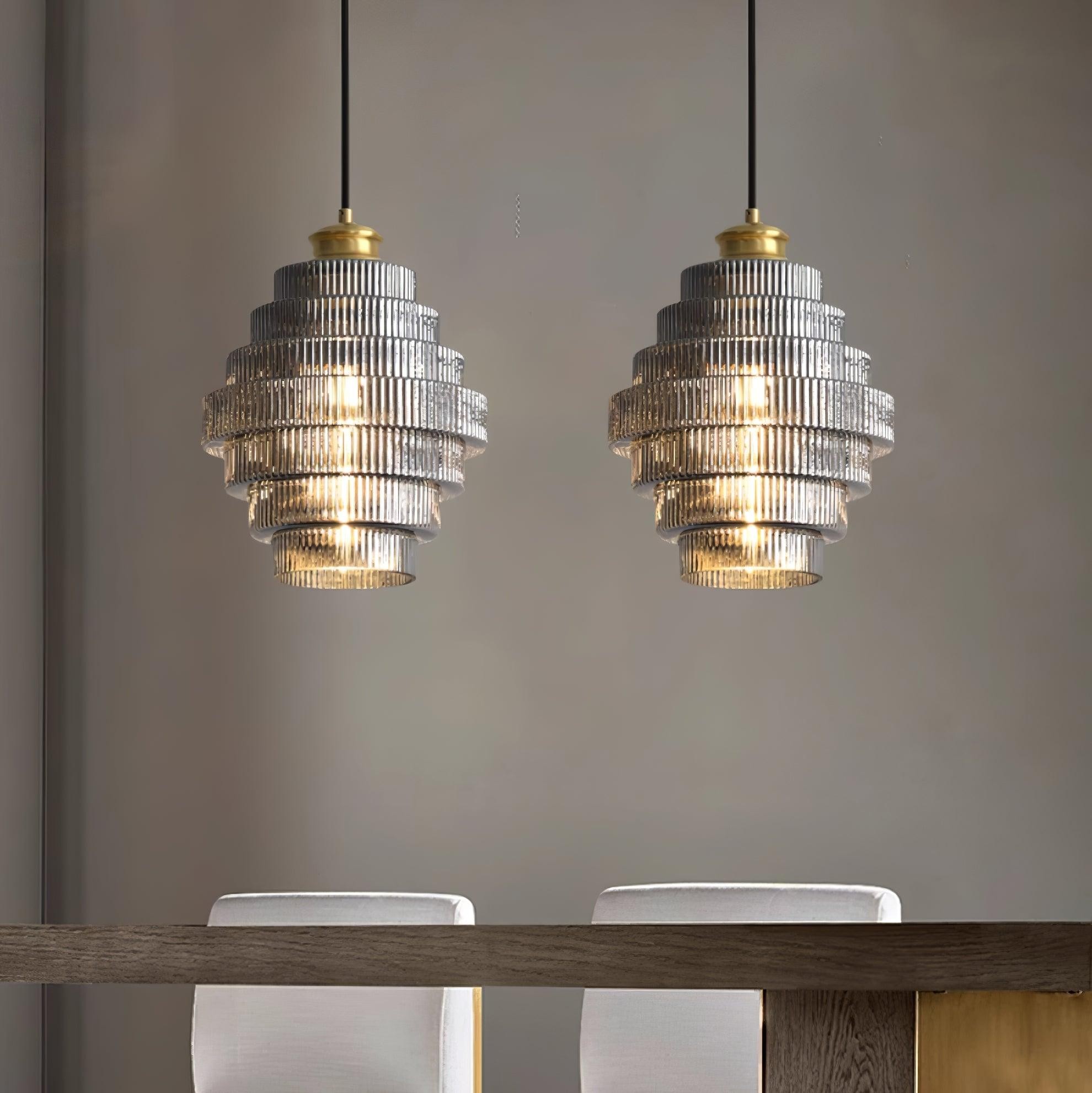 Moderne Creatieve Hanglamp van Geplooid Glas - Flesvormige Hanglamp voor de Eetkamer HL615