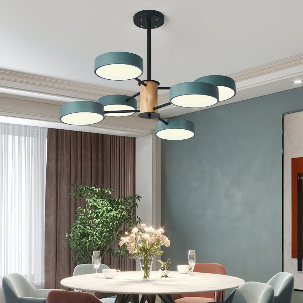 Scandinavische kroonluchter met houten takken - Sputnik Disc LED-lamp HL1352