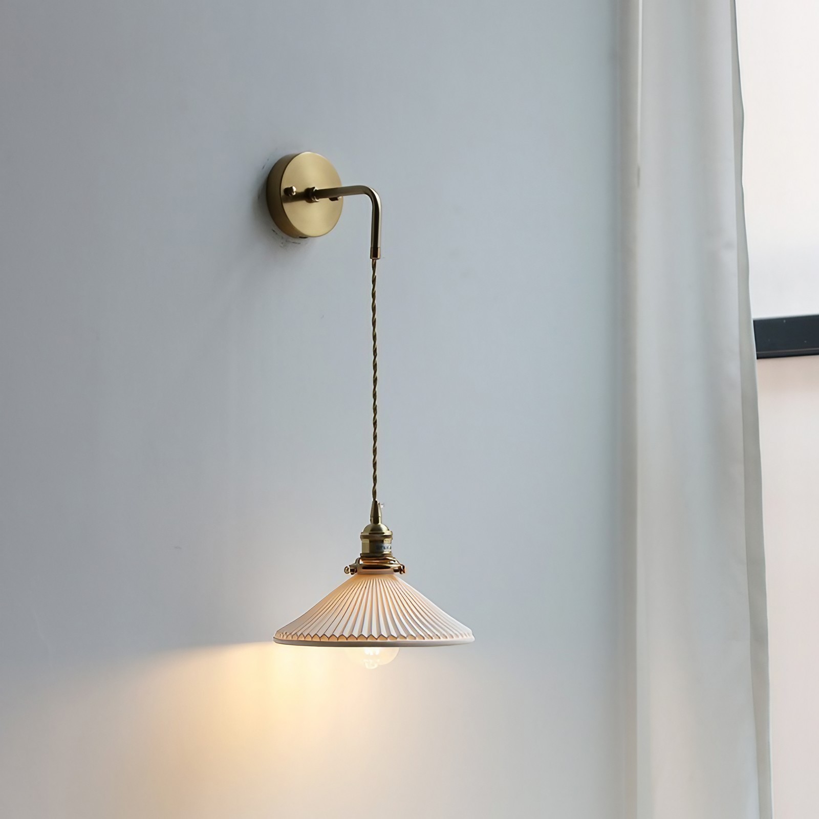 Moderne Kunst Design Geplooide Keramische Wandlamp HL281