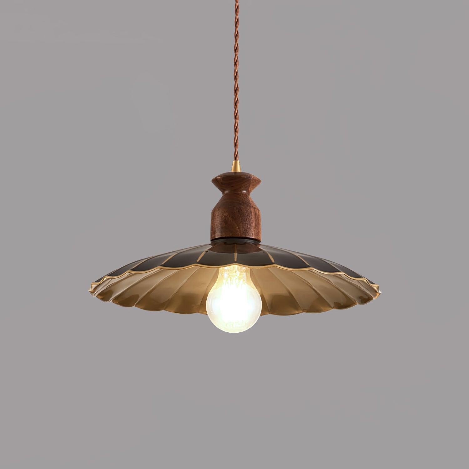 Ronde messing metalen badge gouden hanglamp HL389