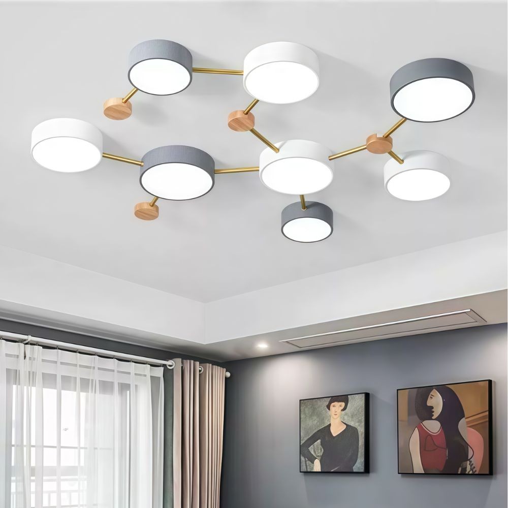 Nordic ronde LED plafondlamp - houten taklamp voor slaapkamer HL1347