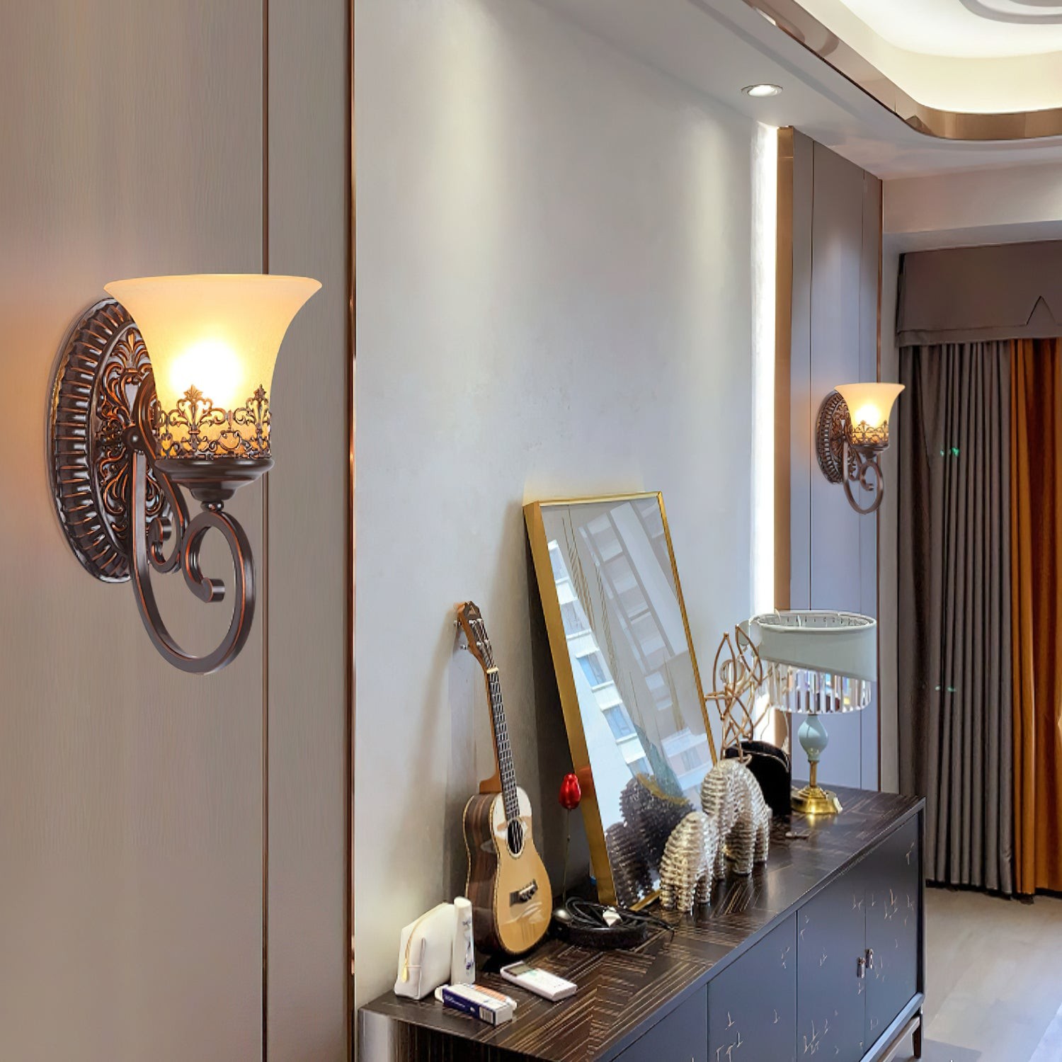 Grote Zwarte Baard Wandlamp HL1159
