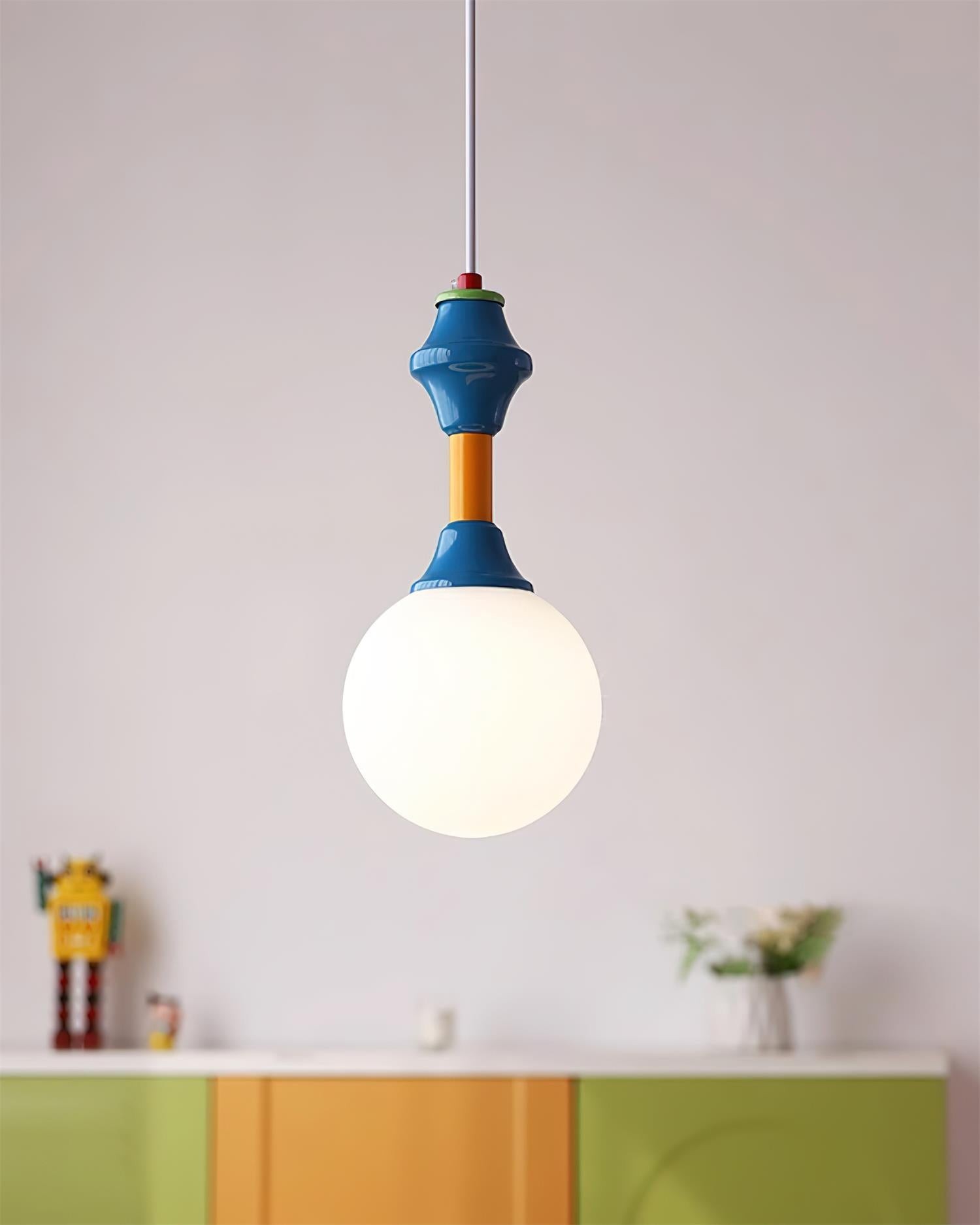 Franse blauw-witte sfeer hanglamp HL907