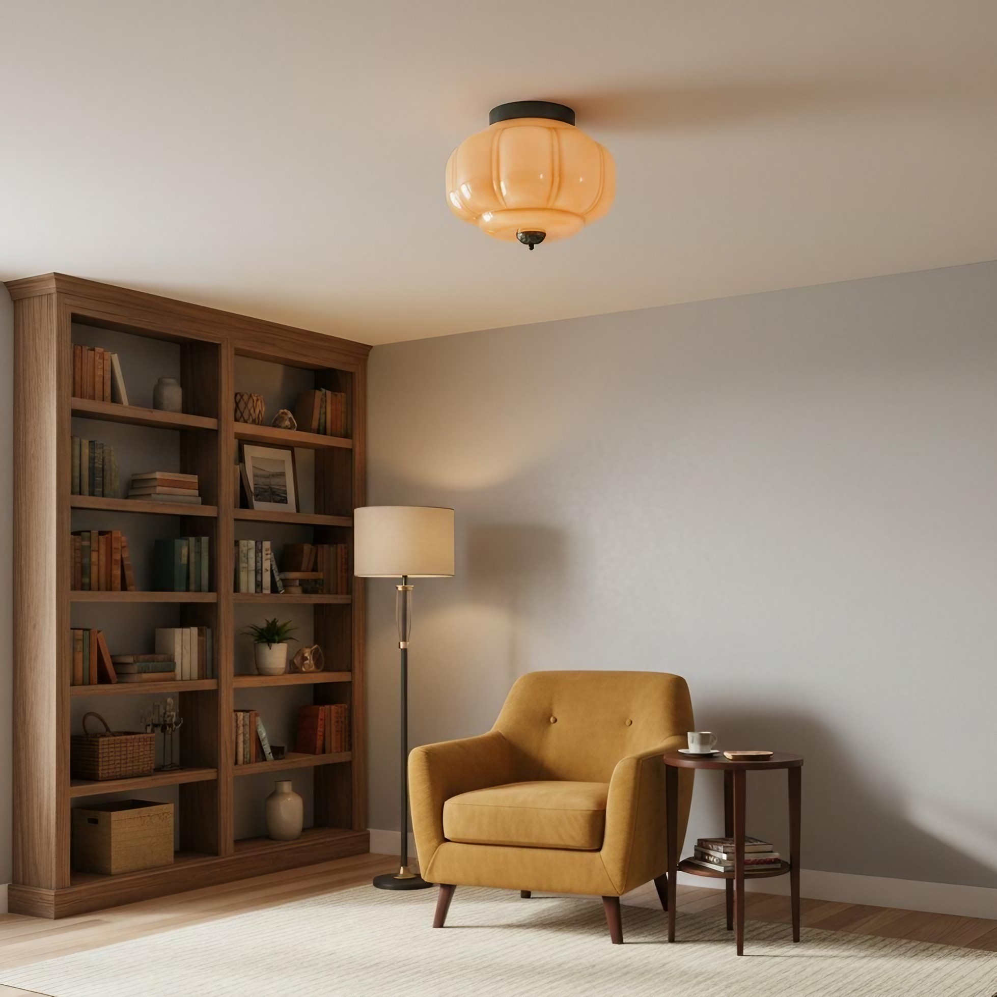 Eloise Retro Melkglas Semi-inbouw Plafondlamp HL948