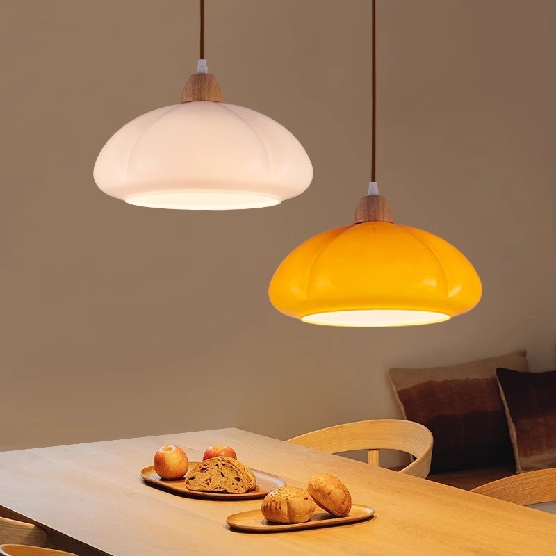 Nordic Retro Oranje Glazen Hanglamp HL133