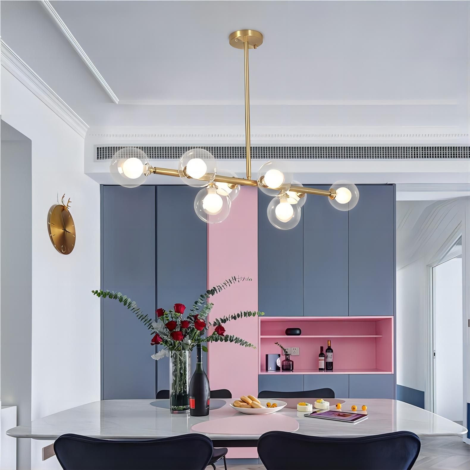 Moderne hanglamp met glazen bollen van metaal HL01