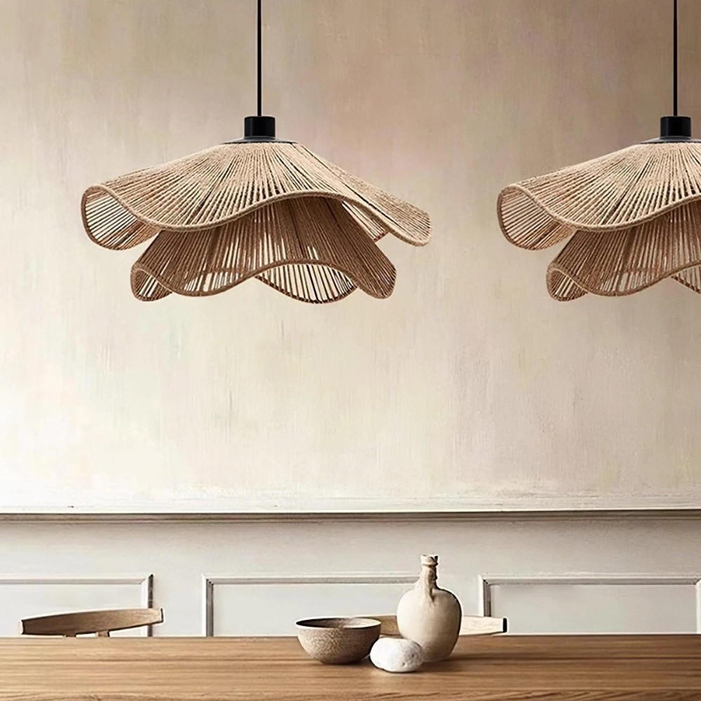De elegantie van de Jute Cap Wisteria hanglamp HL1292