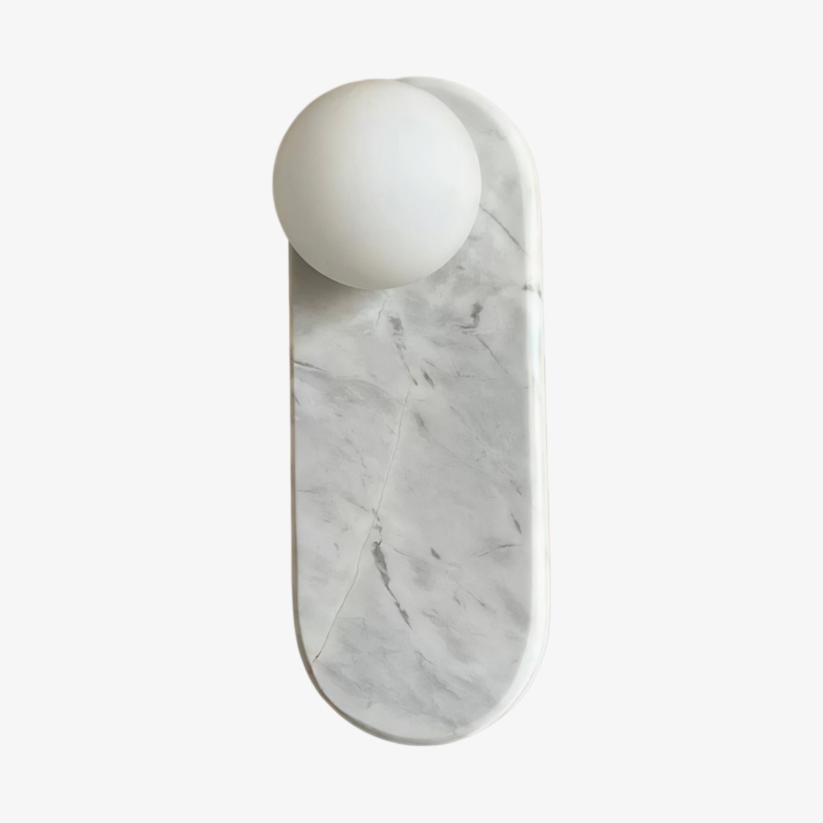 Vinbrea stenen wandlamp met organische textuur - accentverlichting in mid-century stijl voor slaapkamer en hal HL2545