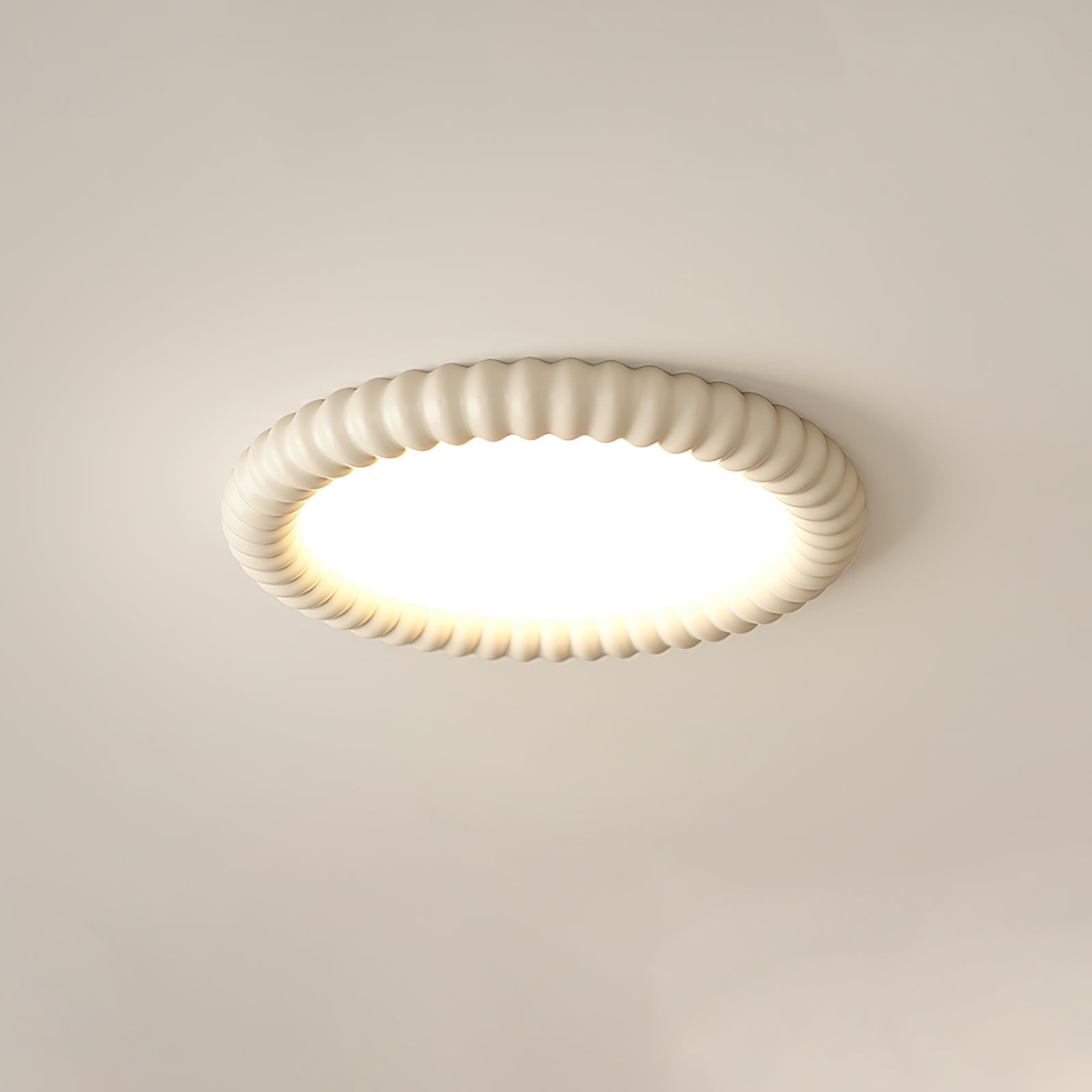 Crèmekleurige stijl rimpelring plafondlamp HL774