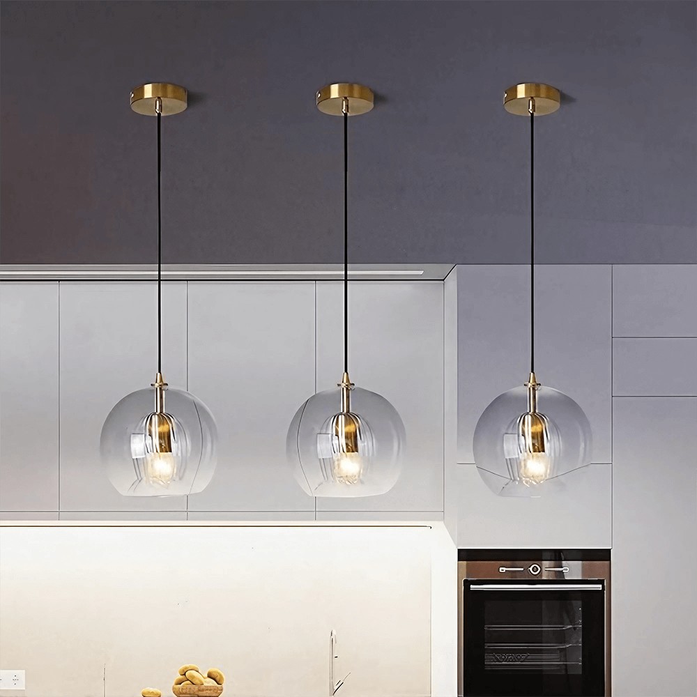 Moderne geplooide glazen hanglamp HL954