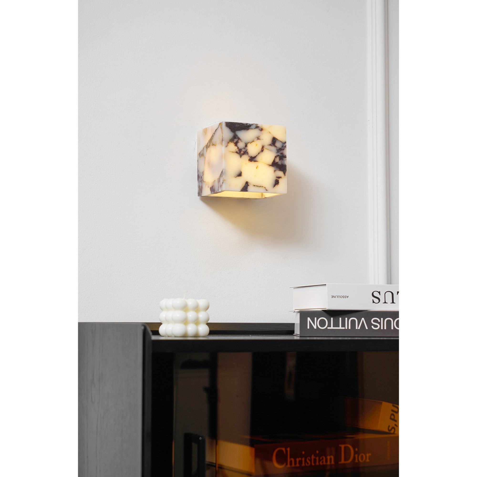 Vierkante marmeren wandlamp HL3178