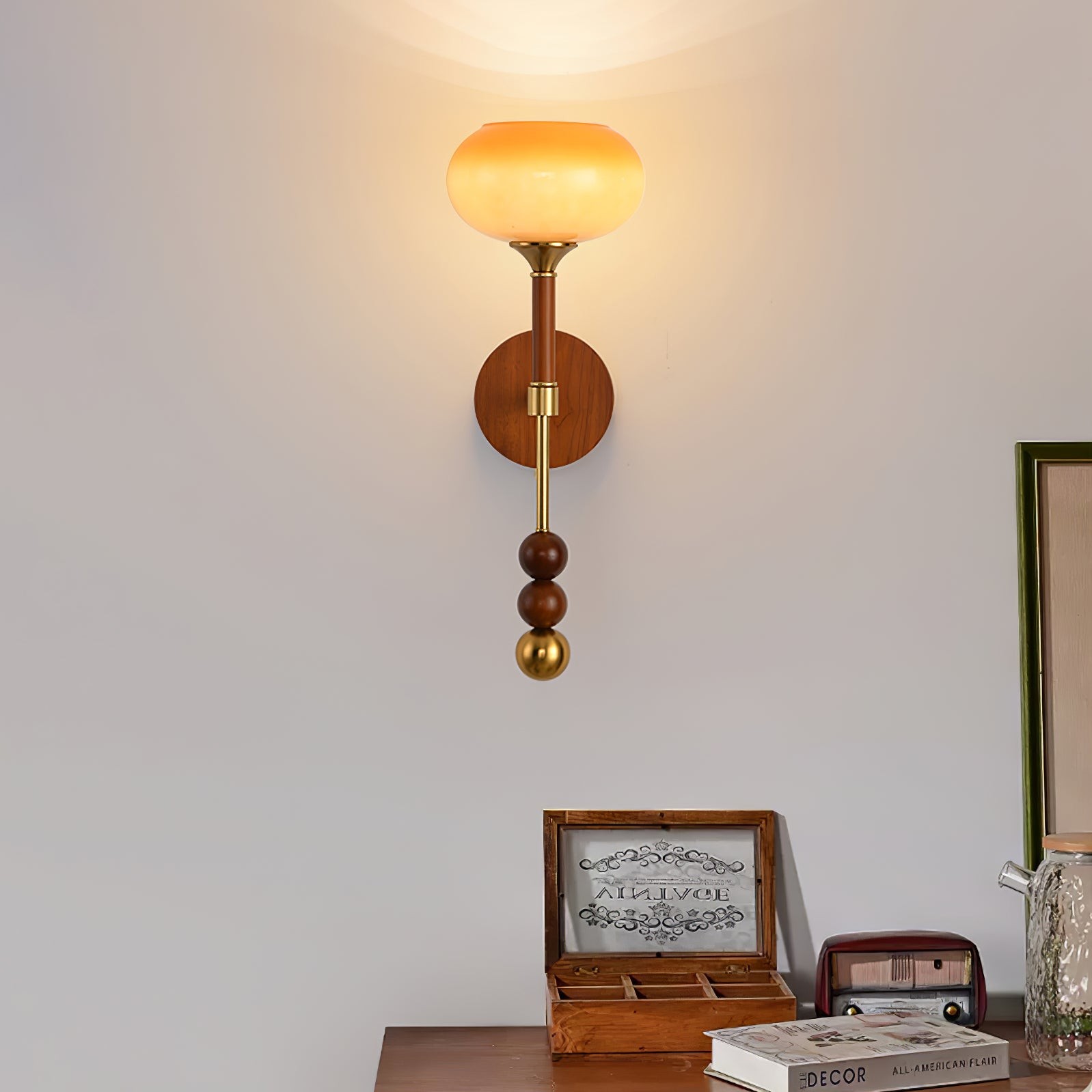 Retro Massief Houten Serie Wandlamp HL769