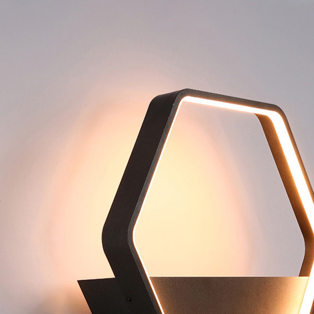 Minimalistische zeshoekige ring met plank IP65 waterdichte buitenlamp HL1218