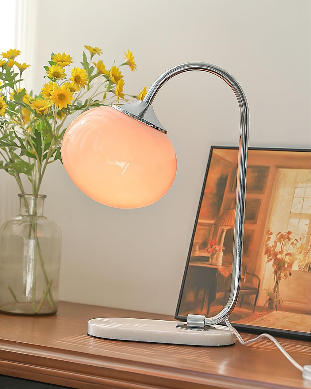 Scandinavische crèmekleurige bal tafellamp voor woonkamer HL597