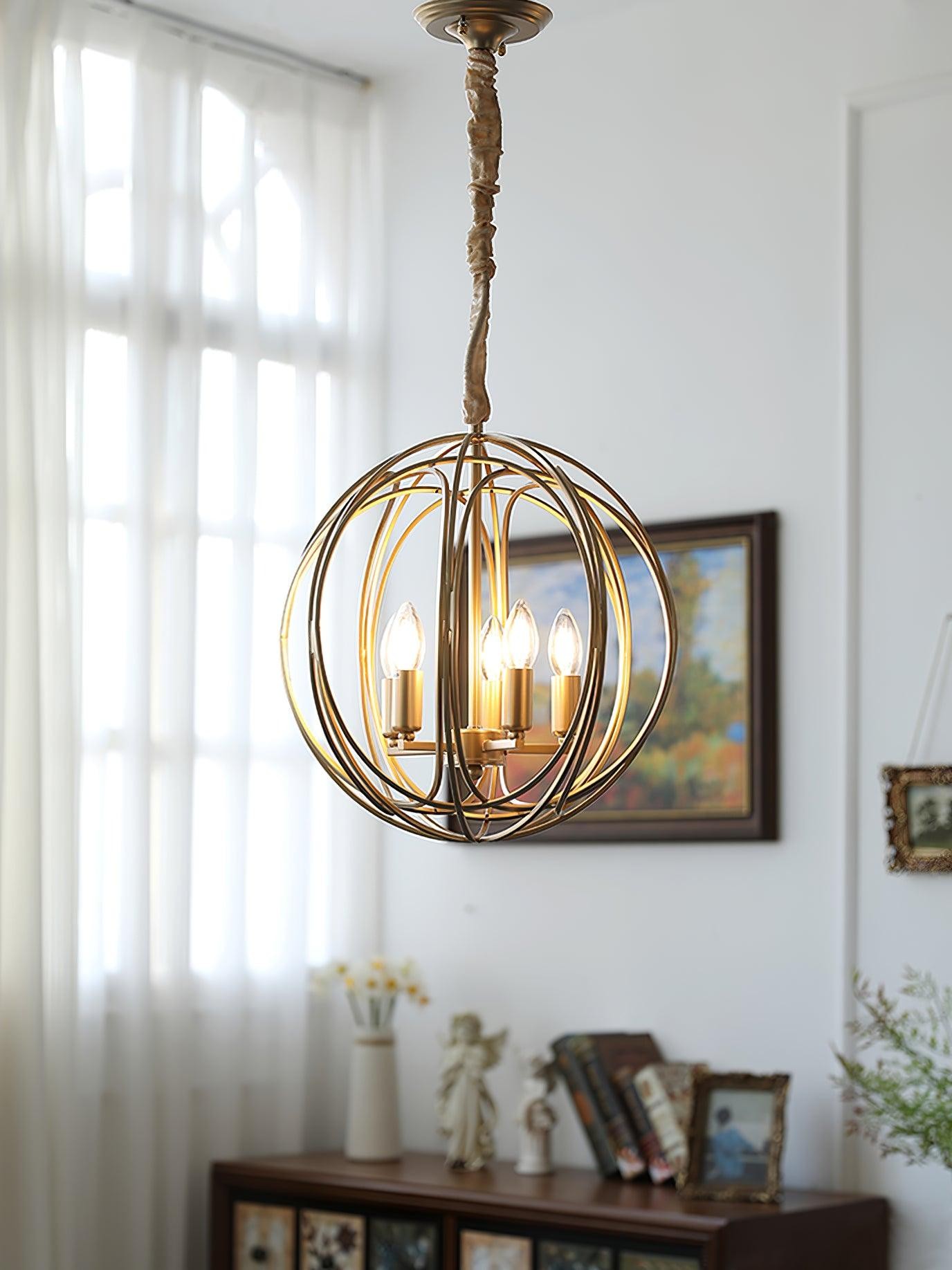 Holle metalen lijn retro hanglamp HL657