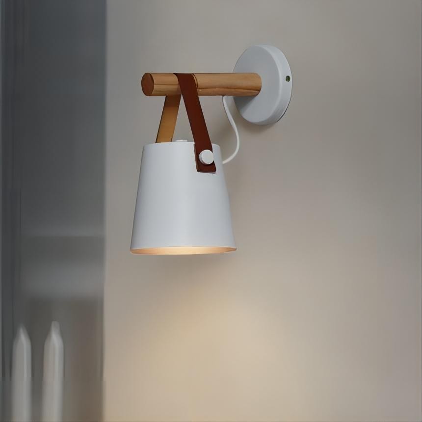 Scandinavische houten riememmer wandlamp HL62