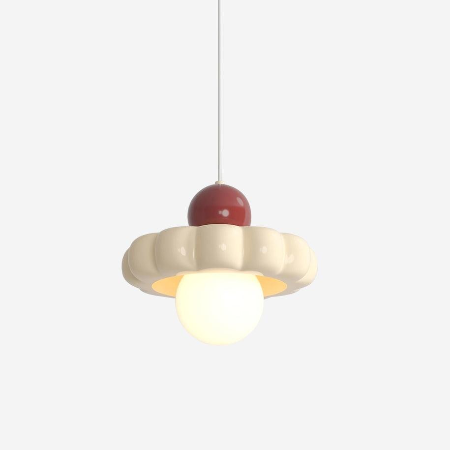 Crèmekleurige stijl lange lijn pompoen textuur hanglamp HL504