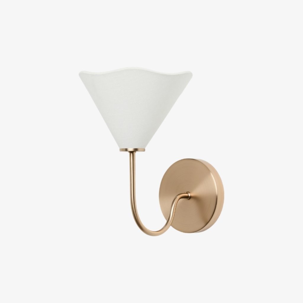 Kysara messing linnen wandlamp - Sculpturaal ontwerp met gebogen vormen, geschikt voor woonkamers, slaapkamers en badkamers