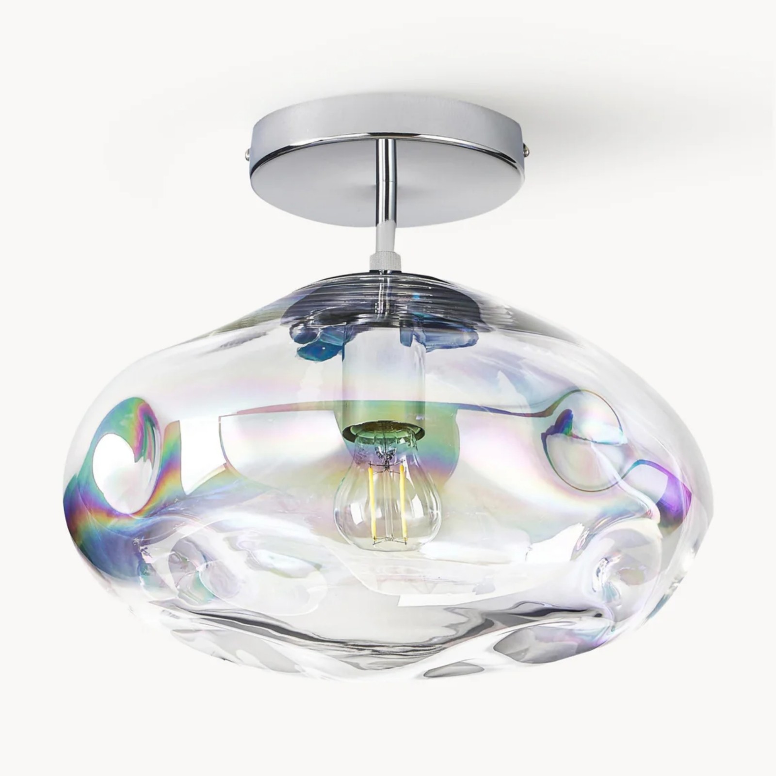 Moderne plafondlamp van chroomspiegelglas - minimalistische stijl voor woonkamer HL1054