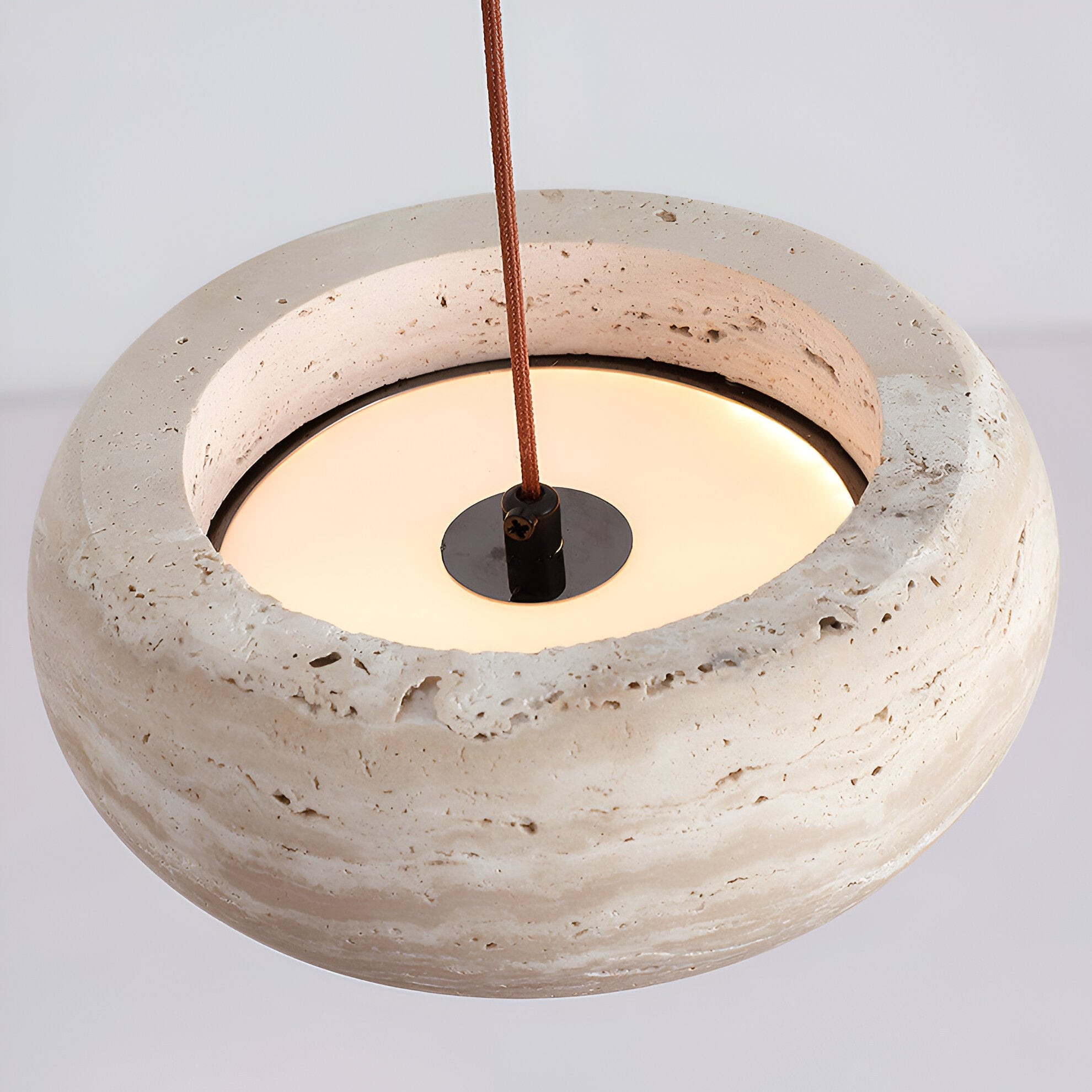 Hanglamp HL3487 in Wabi Sabi-stijl met travertijnsteen