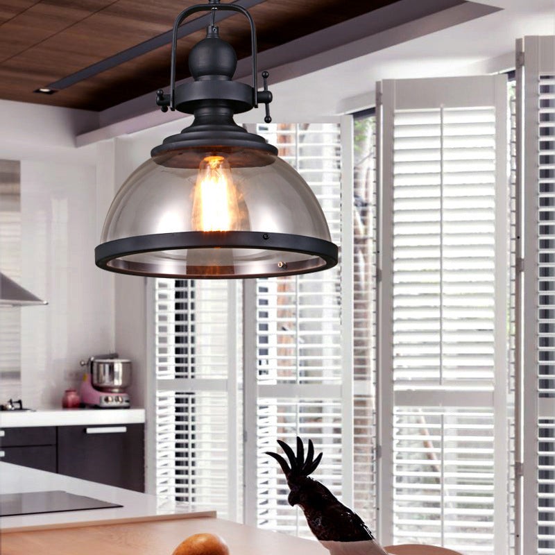 Moderne industriële stijl koepelvormige glazen hanglamp HL481