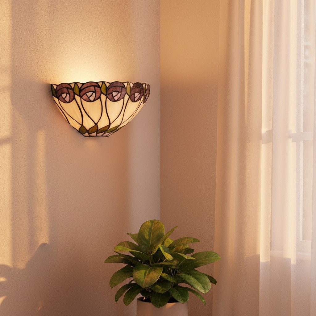 TF Hutchinson Tiffany wandlamp – stijlvolle art-deco lamp, perfect voor de hal HL2179