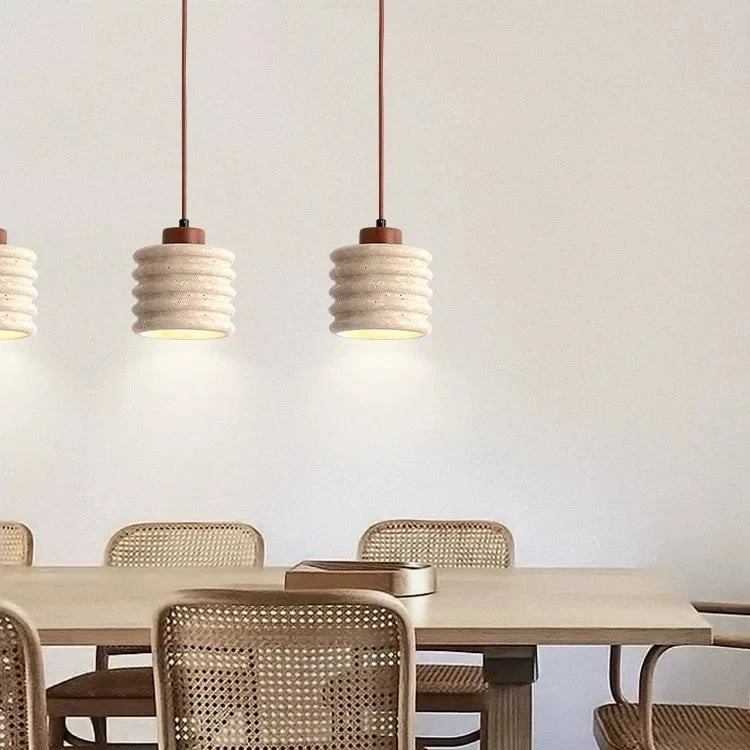 Hanglamp HL3488 van travertijn, gele grotsteen