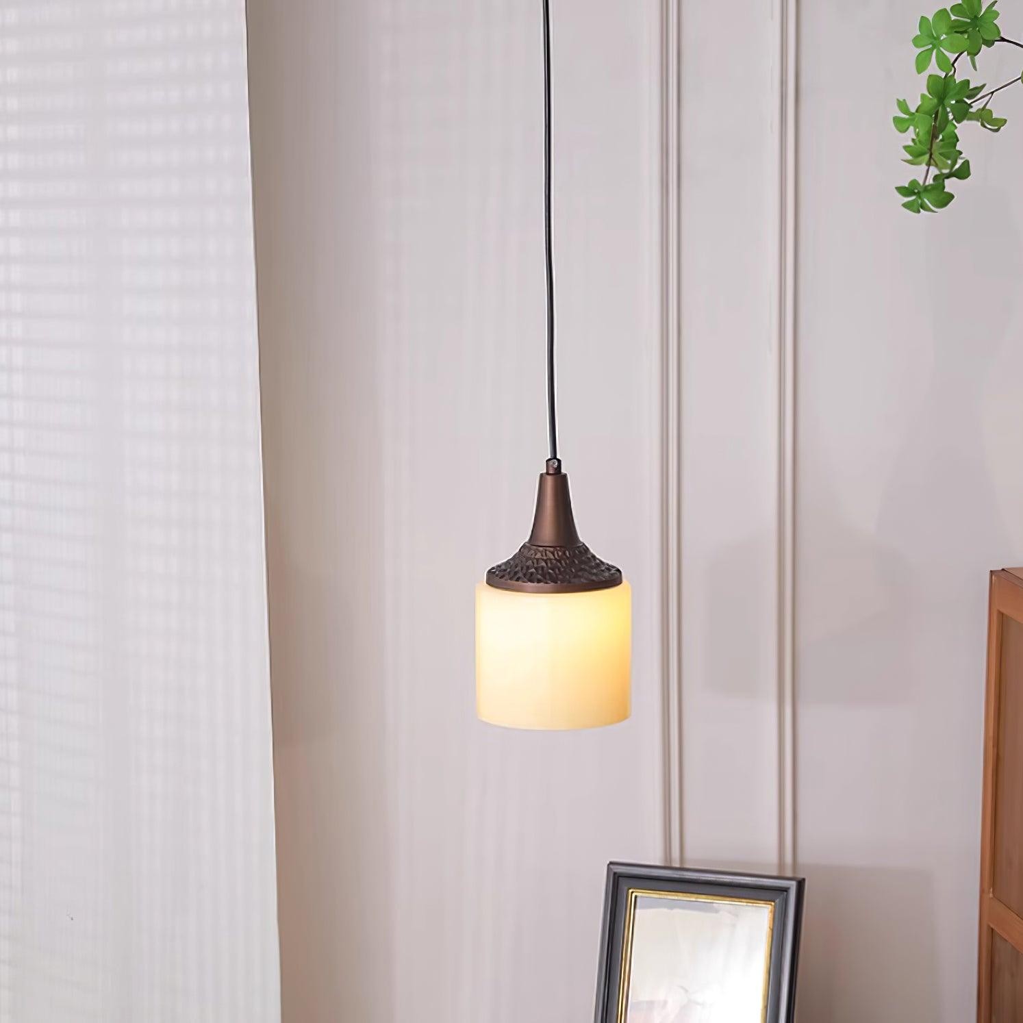 Moderne eenvoudige crèmekleurige gladde kleine hanglamp HL451
