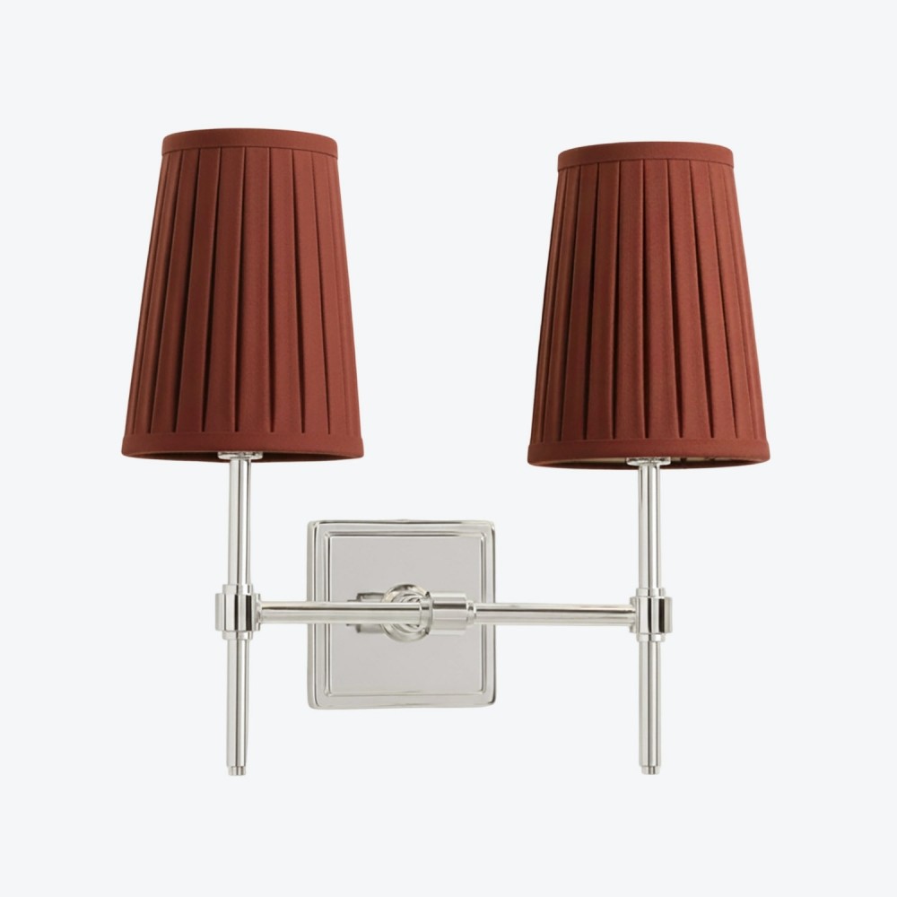 Derlina Witte Linnen Wandlamp – Retro Metalen Verlichtingsarmatuur met Meerdere Hoofden HL1433