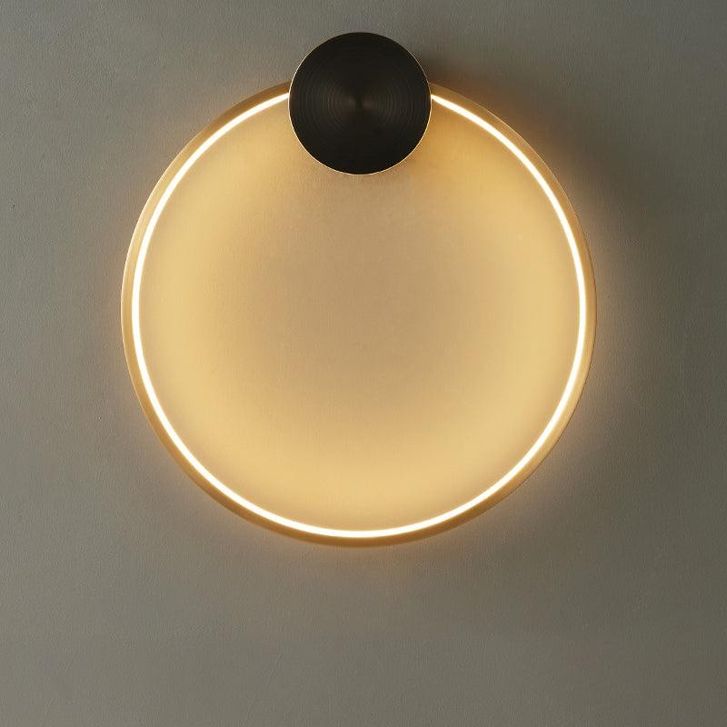Minimalistische creatieve eenvoudige messing ronde LED-wandlamp HL776