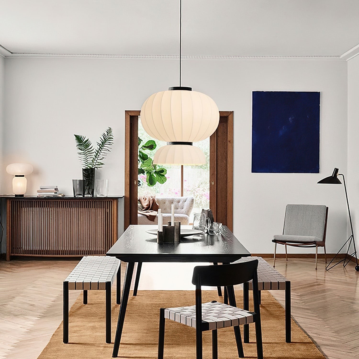 Moerbei Zijden Lantaarn Hanglamp HL680