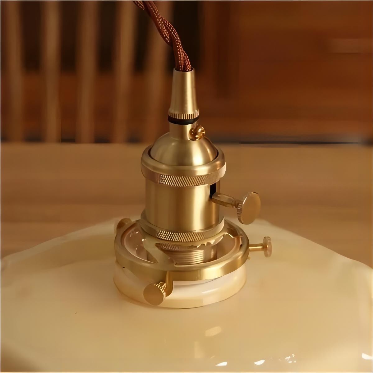 Retro Glazen Bloem Crème Hanglamp HL183