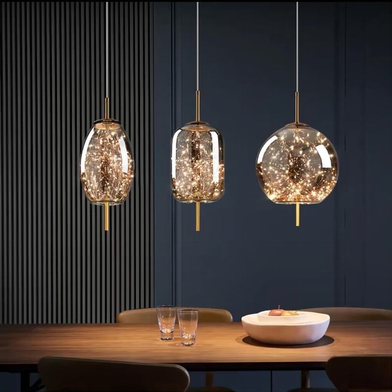Scandinavische cilindervormige ovale glazen hanglamp HL479