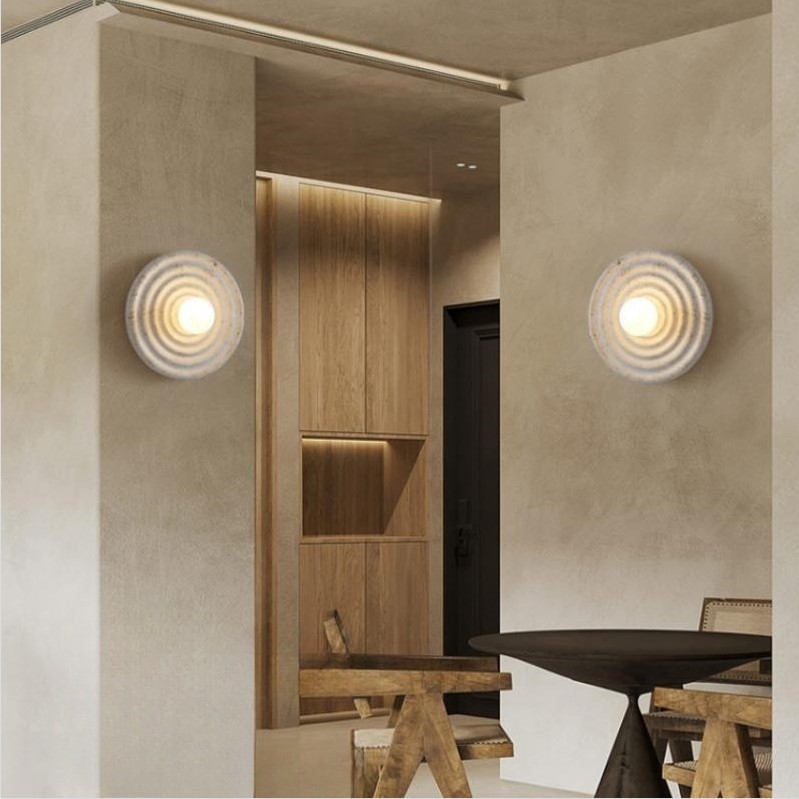 Japanse Wabi-sabi ronde binnenwandlamp HL838