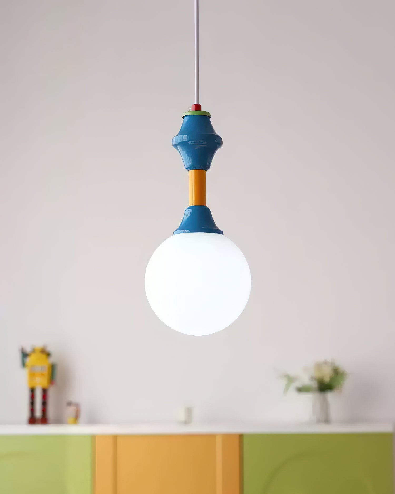 Franse blauw-witte sfeer hanglamp HL907
