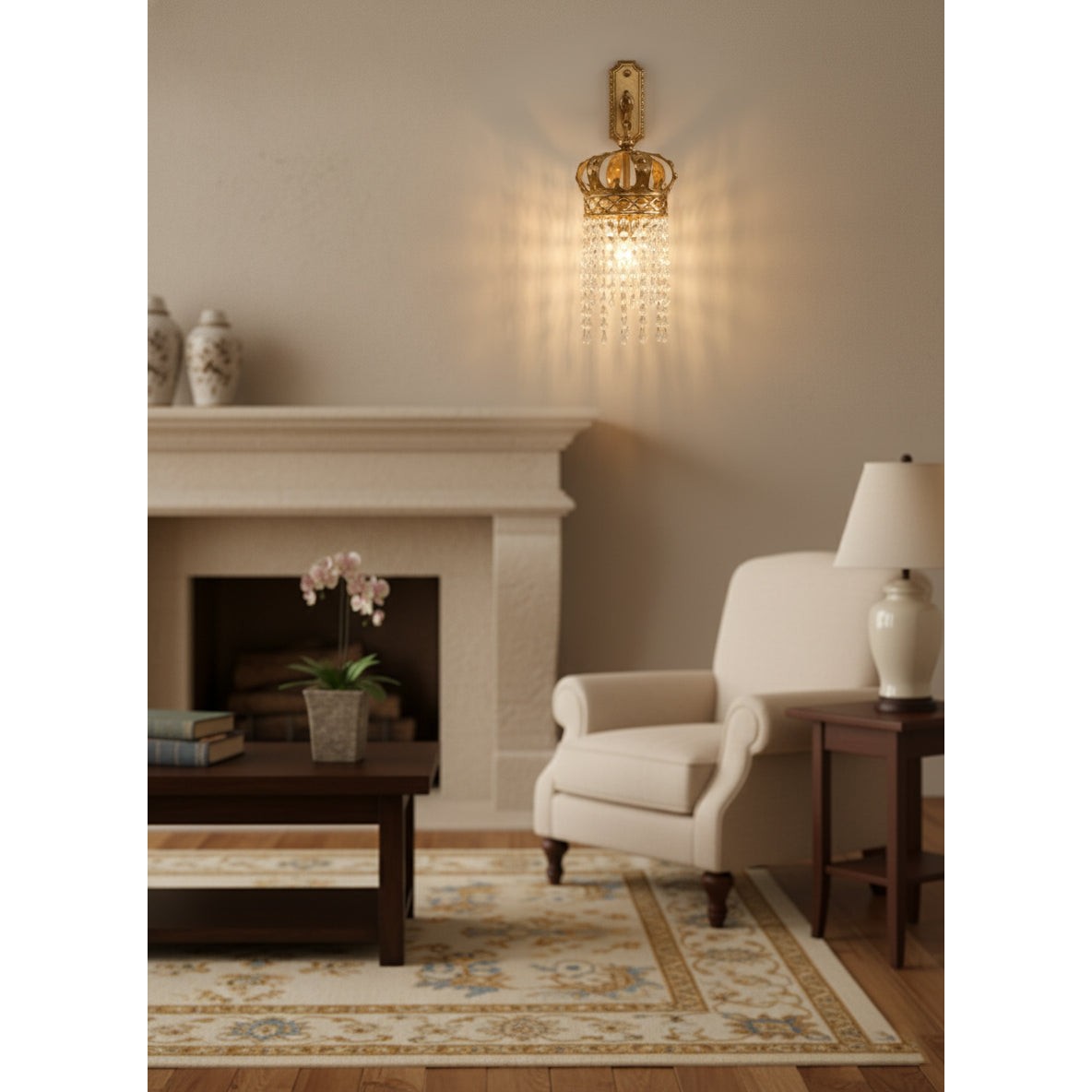 Timon messing kroon wandlamp HL3298