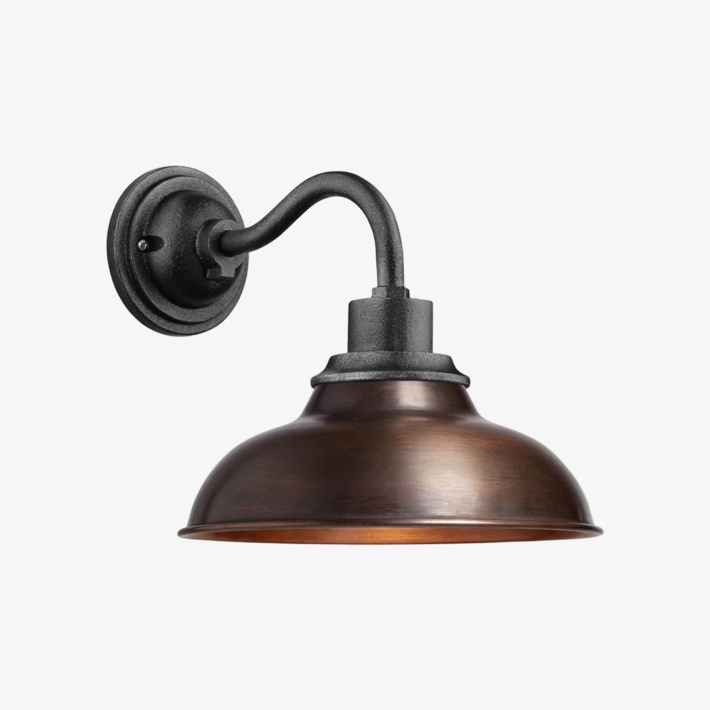 Velara Industriële Koepelwandlamp – Vintage Metalen Zwanenhalslamp voor Veranda of Terras HL2536