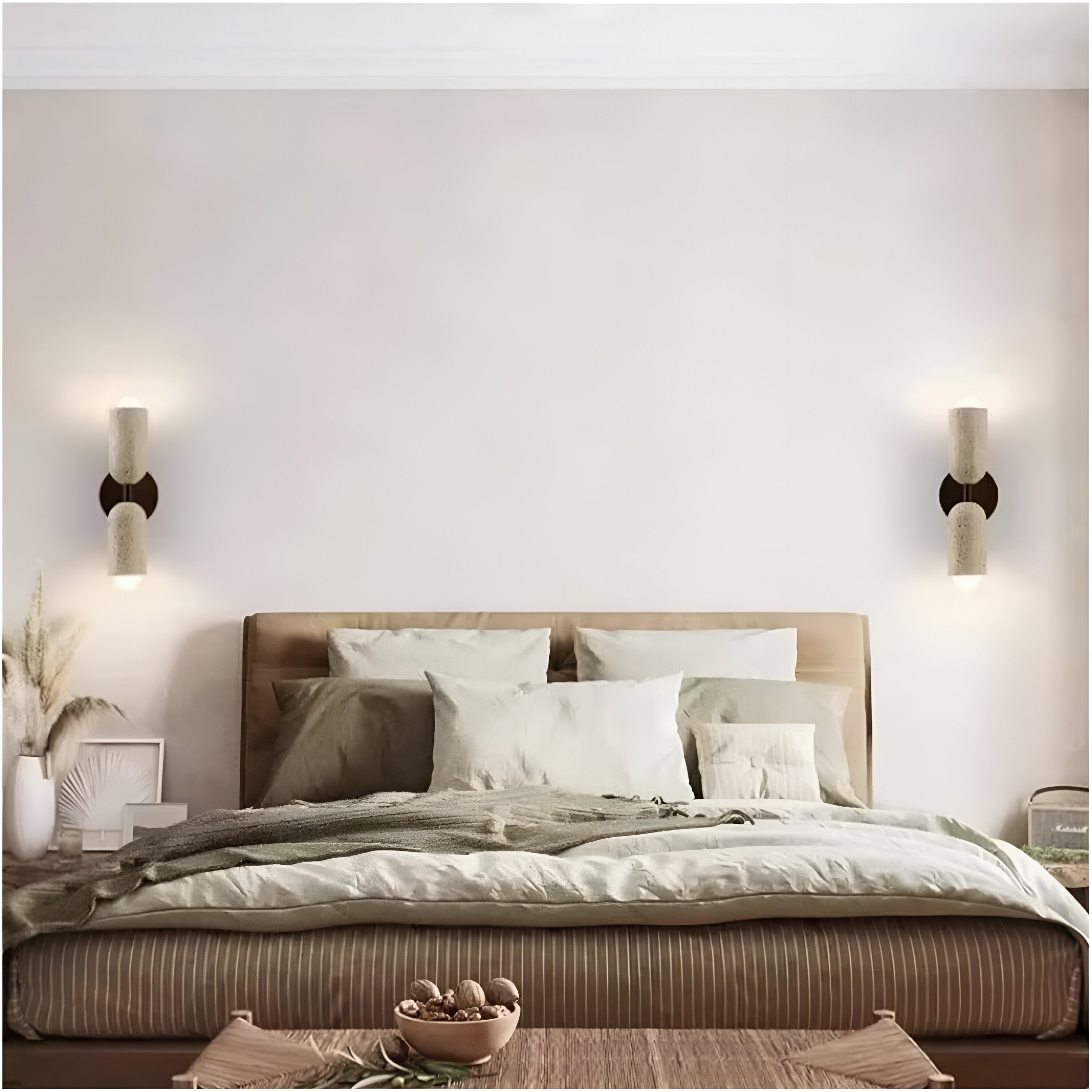 Merrill Travertijn en Hout LED-wandlamp HL3515