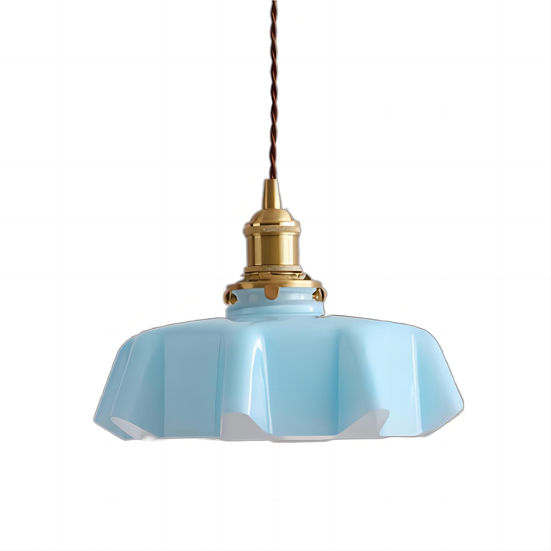 Retro Glazen Bloem Crème Hanglamp HL183